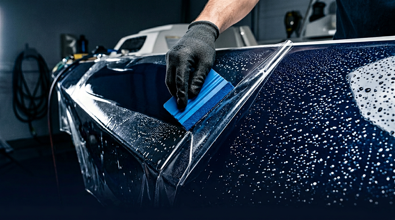 Yacht Wrapping & Surface Protection. – AI-generated visualisation