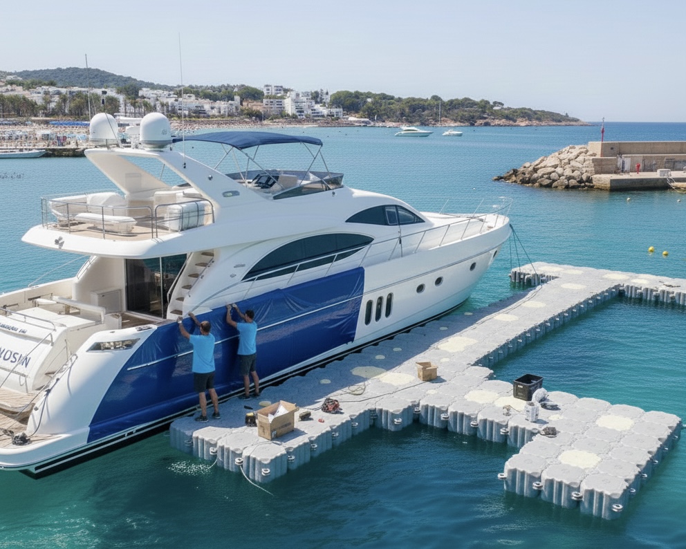Protección y transformación de yates en Ibiza – OCEANSKIN Marine Surface Artistry